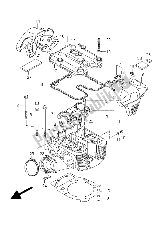 Wszystkie części do Tylna G? Owica Cylindra Suzuki C 1800R VLR 1800 2009