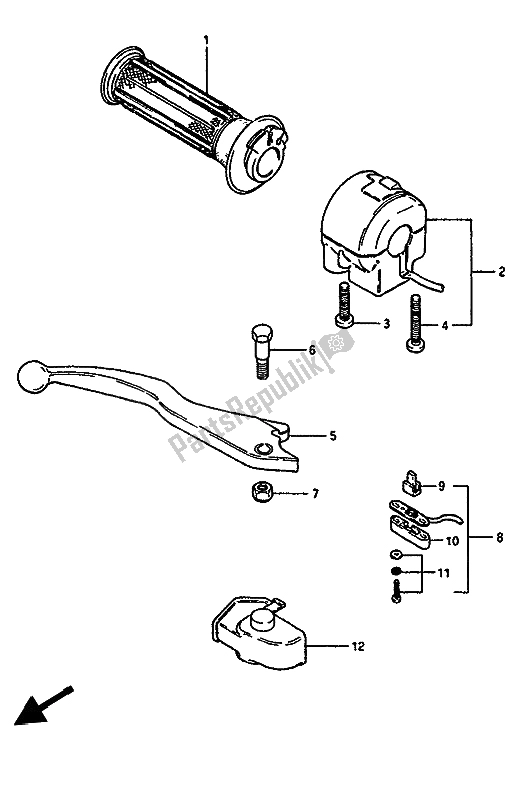 Tutte le parti per il Interruttore Maniglia Destra (gsx550e-eu) del Suzuki GSX 550 1985