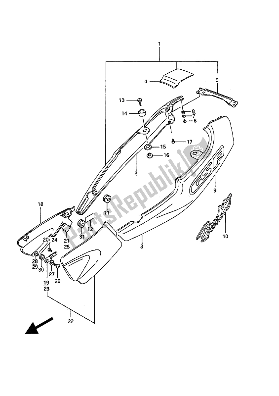 Toutes les pièces pour le Couverture De Cadre du Suzuki GSF 400 Bandit 1991