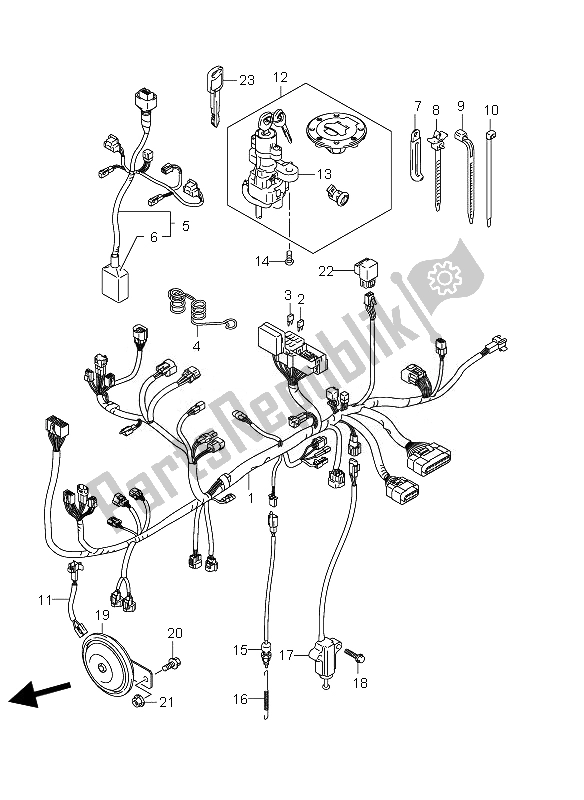 Tutte le parti per il Cablaggio (dl650-ue) del Suzuki DL 650A V Strom 2010