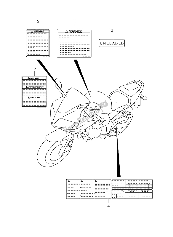 All parts for the Label of the Suzuki SV 650 Nsnasa 2008