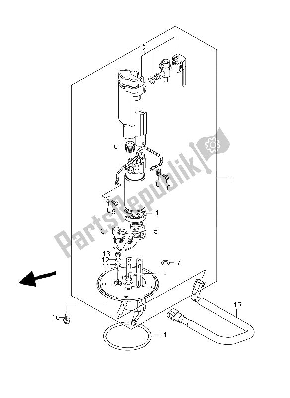 All parts for the Fuel Pump of the Suzuki GSX 1400 2006