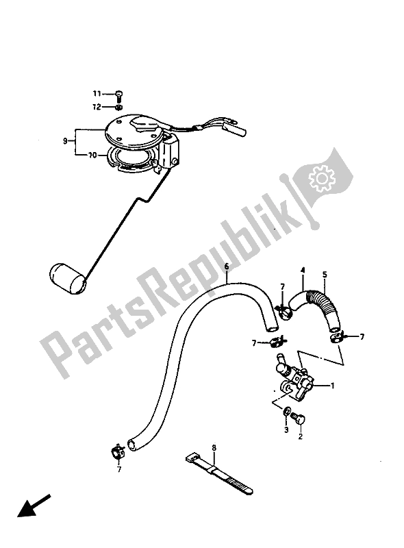 Tutte le parti per il Rubinetto Del Carburante del Suzuki GV 1400 GD 1988