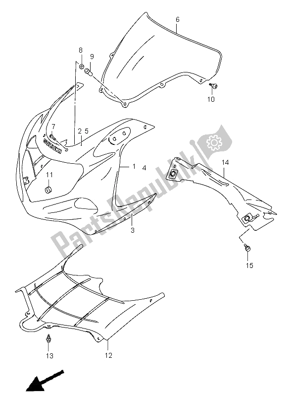 Tutte le parti per il Corpo Da Cowboy del Suzuki GSX R 600 2002