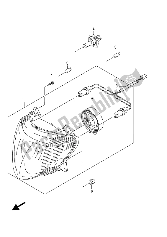 Alle onderdelen voor de Koplamp van de Suzuki UX 150 Sixteen 2011