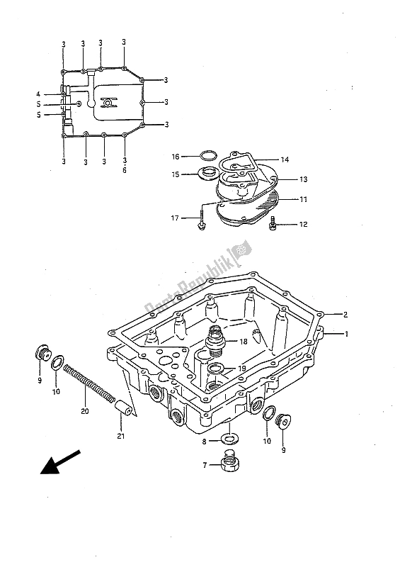 Toutes les pièces pour le Carter D'huile du Suzuki GSX R 1100 1992