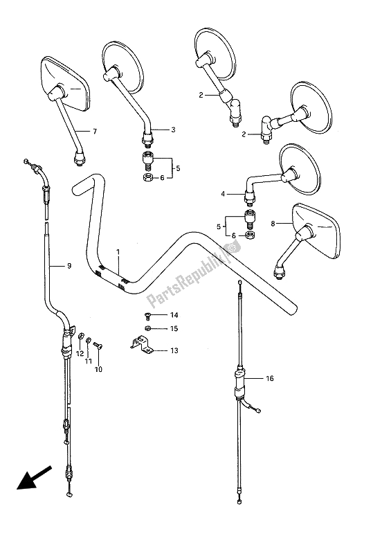 Wszystkie części do Kierownica Suzuki VS 1400 Glpf Intruder 1994
