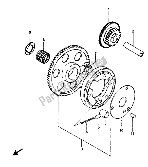 Tutte le parti per il Frizione Di Avviamento del Suzuki GSX 1100 Esef 1150 EF 1986