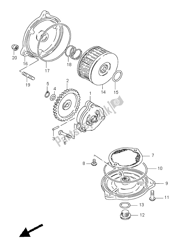 Todas las partes para Bomba De Aceite de Suzuki GN 250E 1998