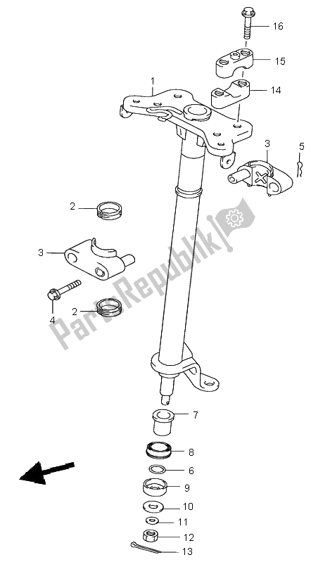 Toutes les pièces pour le Arbre De Direction du Suzuki LT A 500F Quadmaster 2001