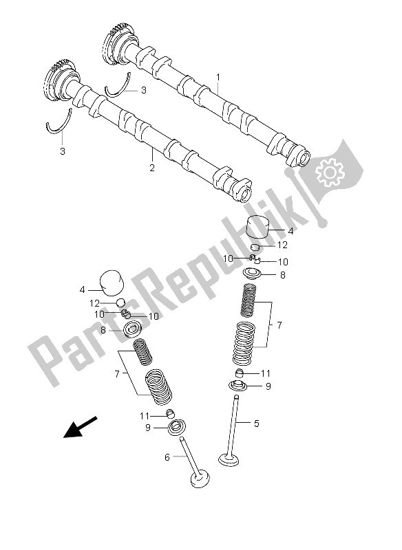 All parts for the Camshaft & Valve of the Suzuki GSX 1300R Hayabusa 2004