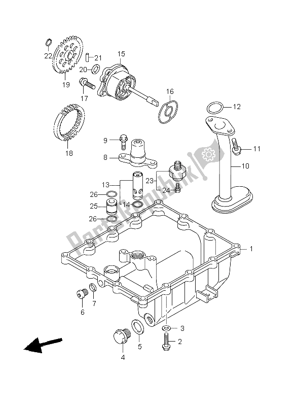 Alle onderdelen voor de Oliepan & Oliepomp van de Suzuki GSR 600A 2009