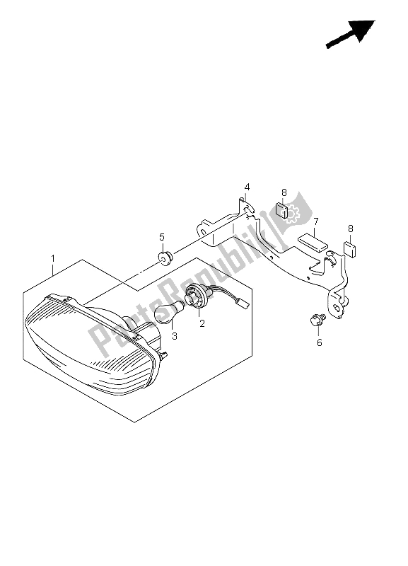 All parts for the Rear Combination Lamp (lt-f250 E24) of the Suzuki LT F 250 Ozark 2012