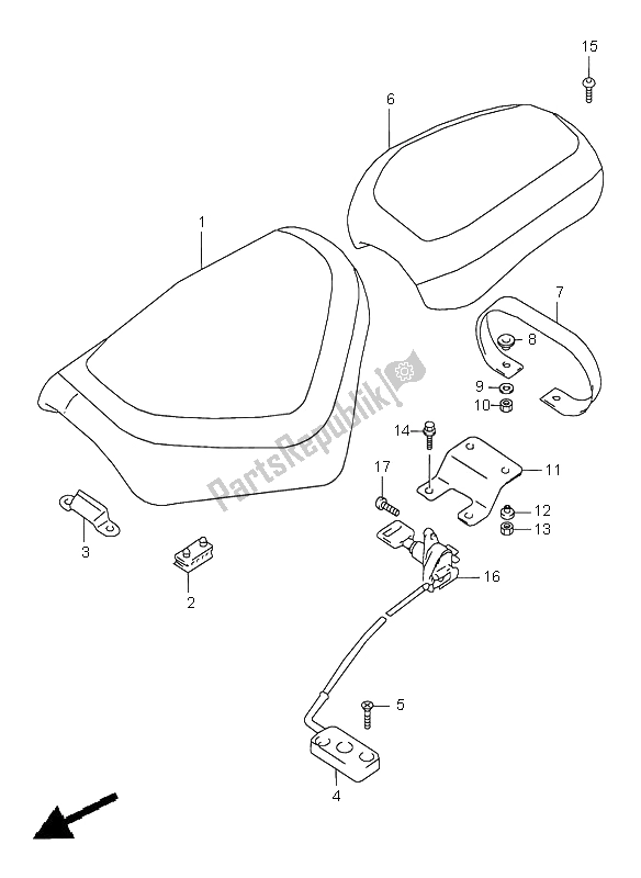 Toutes les pièces pour le Siège du Suzuki VZ 800 Marauder 2000