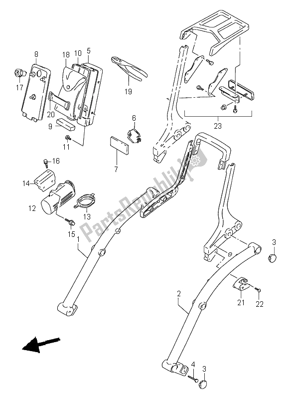 All parts for the Frame Handle Grip of the Suzuki VS 800 Intruder 1995