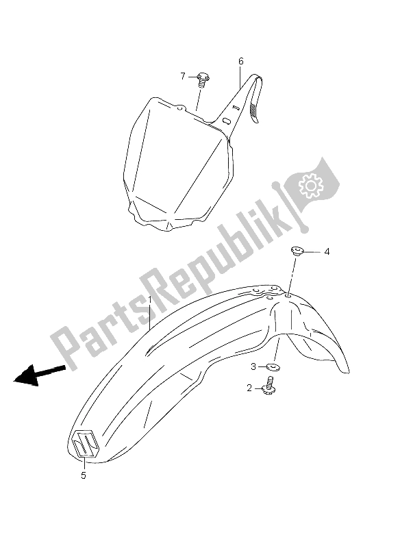 Toutes les pièces pour le Garde-boue Avant du Suzuki RM 125 2008