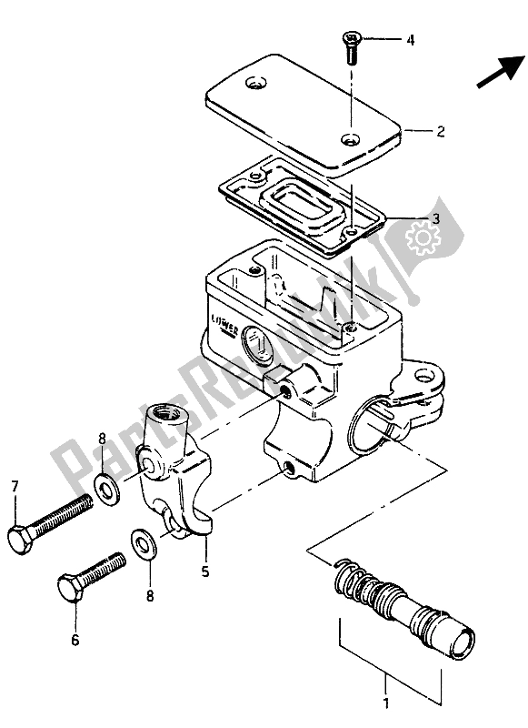 Tutte le parti per il Pompa Freno Anteriore (gsx750e) del Suzuki GSX 750 Esefe 1985