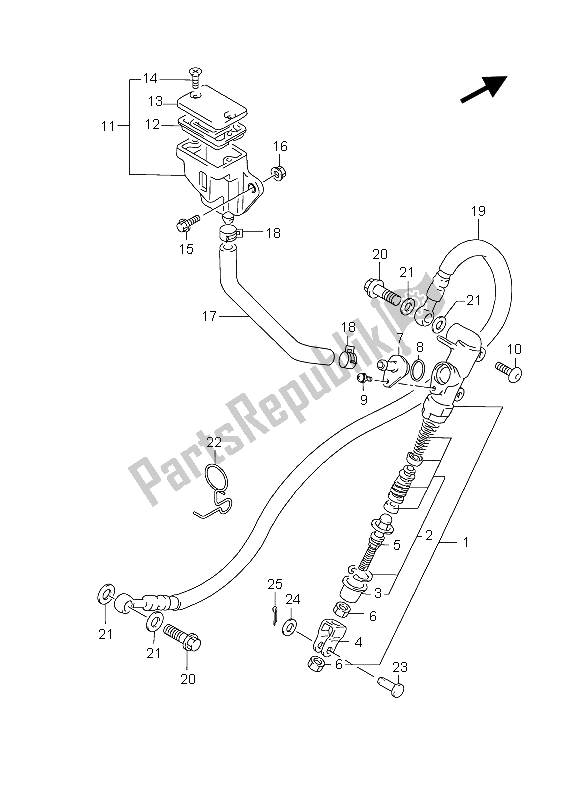 Todas las partes para Cilindro Maestro Trasero de Suzuki GS 500 2003