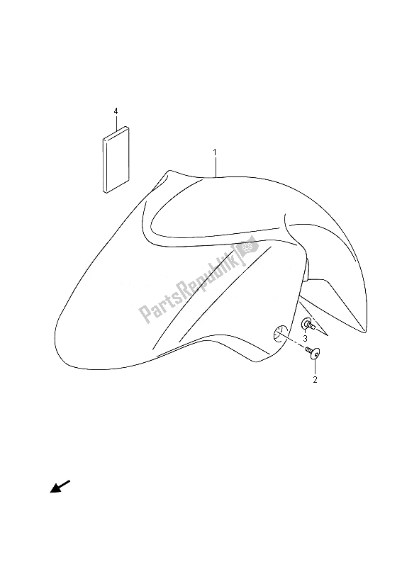 All parts for the Front Fender of the Suzuki AN 650Z Burgman Executive 2014