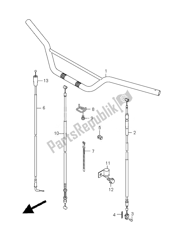 Tutte le parti per il Manubrio del Suzuki DR Z 125 SW LW 2010