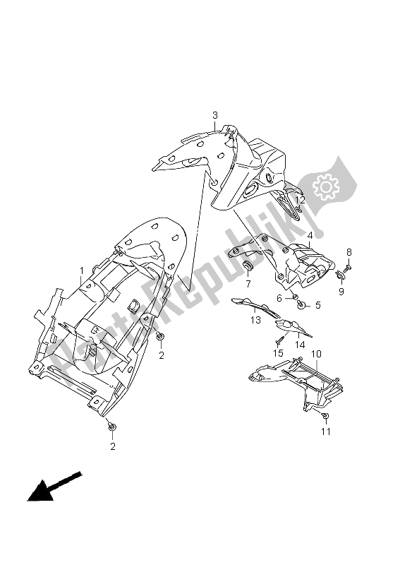 Todas las partes para Guardabarros Trasero de Suzuki SFV 650A Gladius 2009