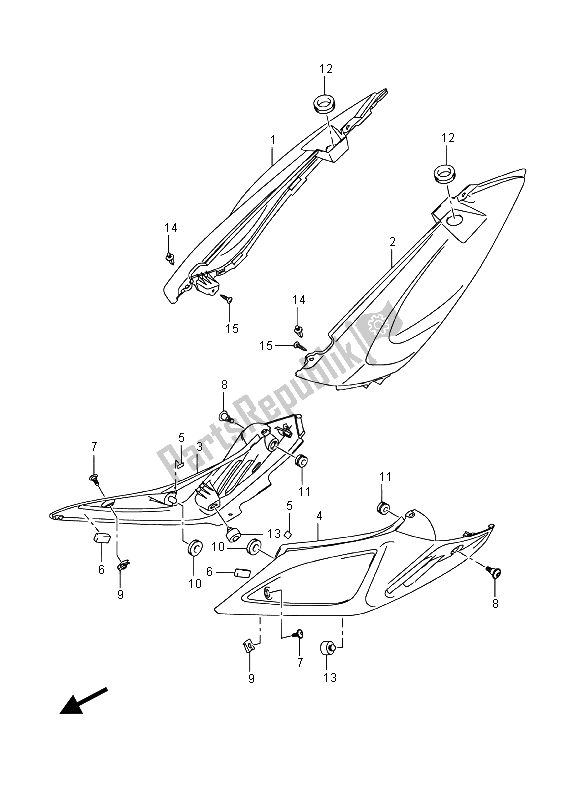 Alle onderdelen voor de Frame Afdekking van de Suzuki DL 650 XA V Strom 2015