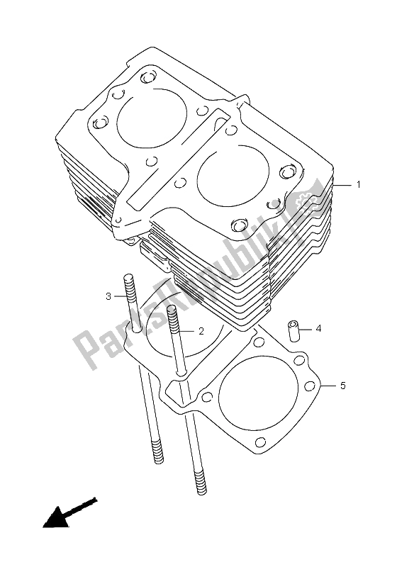 All parts for the Cylinder of the Suzuki GS 500E 1999