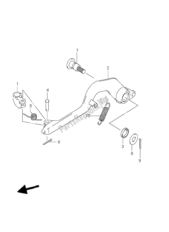 All parts for the Rear Brake of the Suzuki DR Z 400E 2000