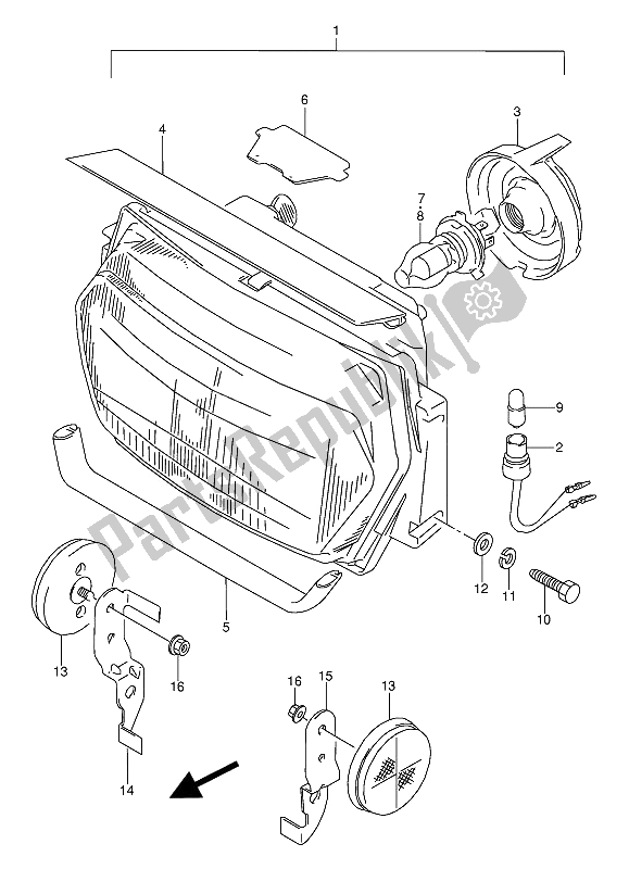 Todas las partes para Lámpara De Cabeza de Suzuki GSX 600 FUU2 1989