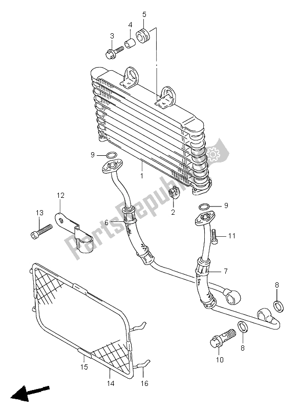 All parts for the Oil Cooler of the Suzuki GSF 600 NS Bandit 1999