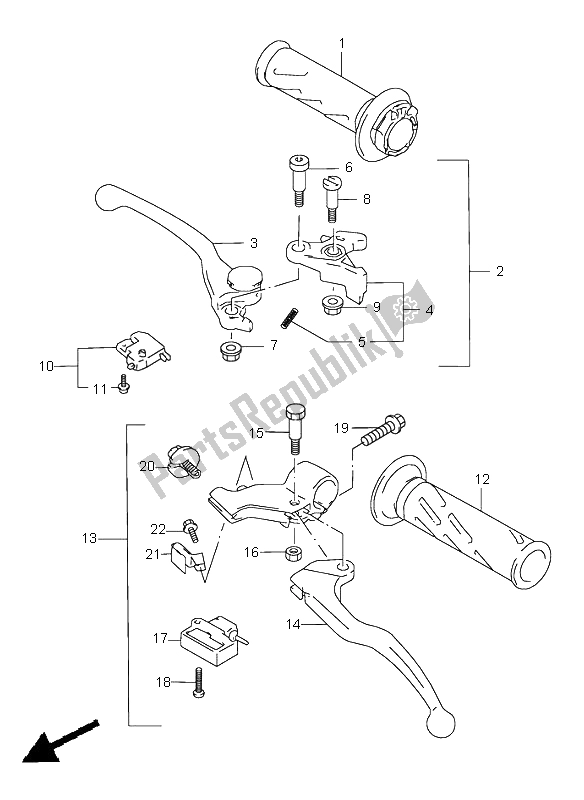 Alle onderdelen voor de Hendel van de Suzuki GSX R 600 1999