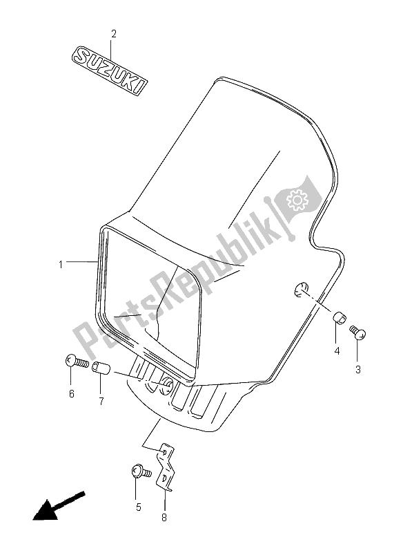 Tutte le parti per il Copertura Del Proiettore del Suzuki DR 125 SE 2002