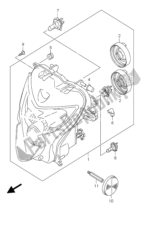 Todas las partes para Linterna Frontal (e24) de Suzuki GSX R 750 2004