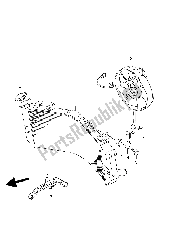 Todas las partes para Radiador de Suzuki GSX R 1000 2002