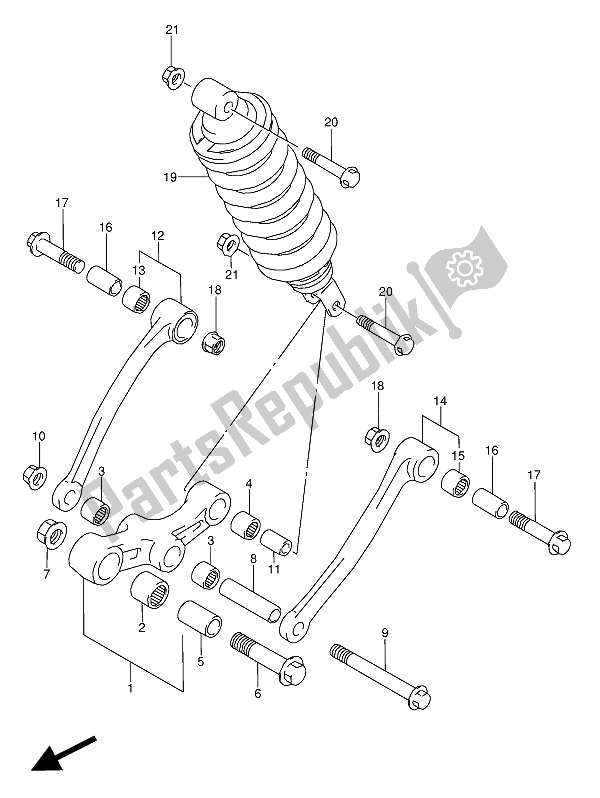 Todas las partes para Palanca De Amortiguación Trasera de Suzuki GSX 600 FUU2 1991