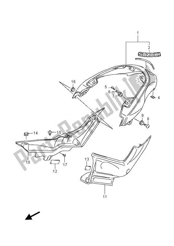 Todas las partes para Guardabarros Trasero (vzr1800 E02) de Suzuki VZR 1800 M Intruder 2014