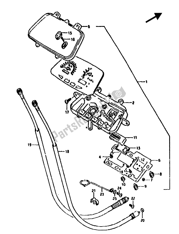 Tutte le parti per il Tachimetro del Suzuki AH 50 1994