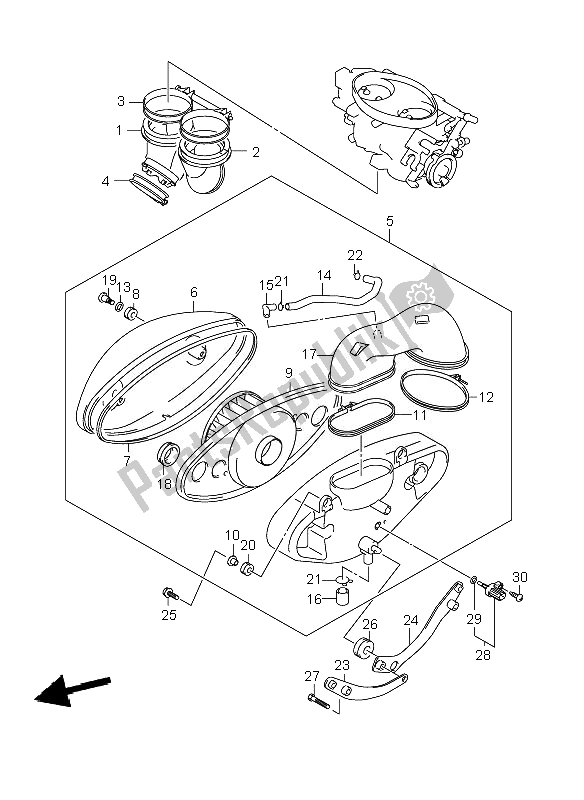 All parts for the Air Cleaner of the Suzuki VL 800C Volusia 2007