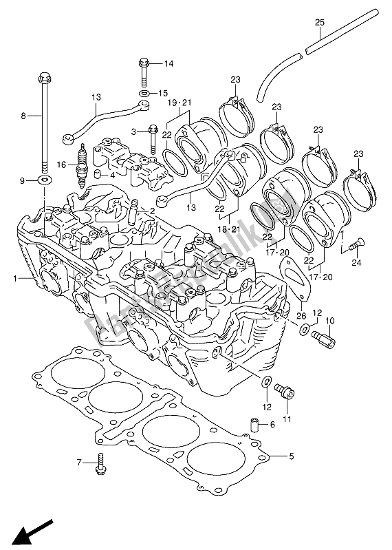 Todas las partes para Cabeza De Cilindro de Suzuki GSX R 1100W 1994