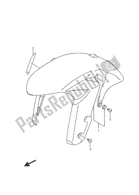 All parts for the Front Fender (gsx-r1000auf) of the Suzuki GSX R 1000A 2016