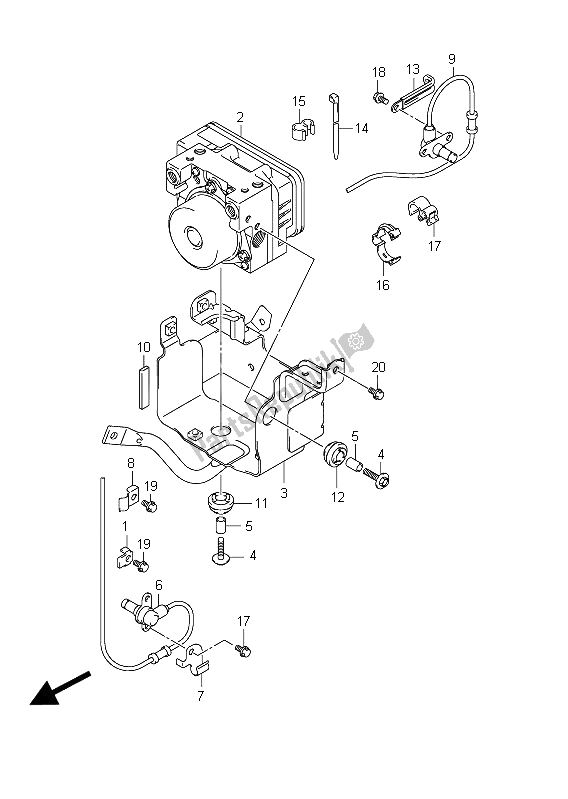 All parts for the Hydraulic Unit (sfv650a E21) of the Suzuki SFV 650A Gladius 2011