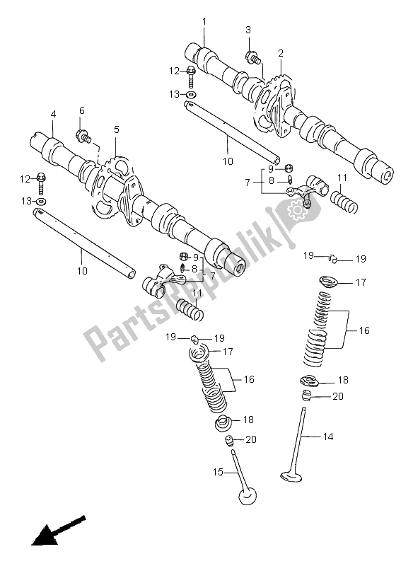 Todas las partes para Eje De Levas Y Válvula de Suzuki GSX 750F 1997