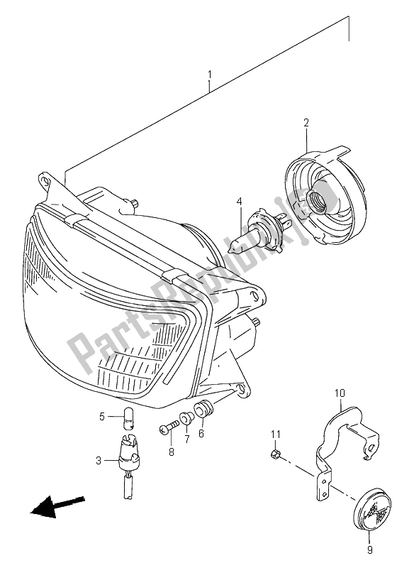 Todas as partes de Lanterna De Cabeça do Suzuki RF 900R 1995