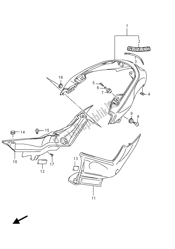 Todas las partes para Guardabarros Trasero (vzr1800 E19) de Suzuki VZR 1800 BZ M Intruder 2015