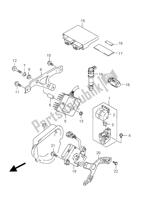 Tutte le parti per il Elettrico (gsx-r1000 E21) del Suzuki GSX R 1000 2012