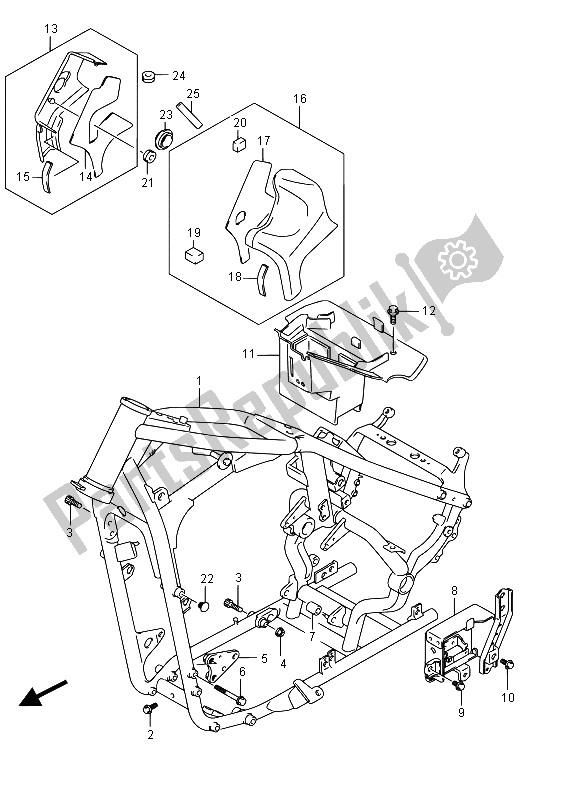 All parts for the Frame (e02) of the Suzuki VL 800 Intruder 2015