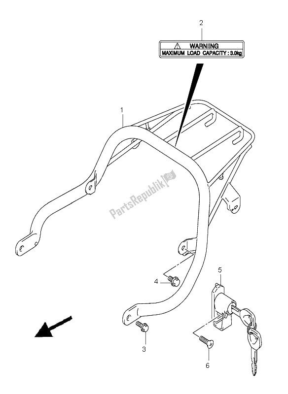 All parts for the Carrier of the Suzuki RV 125 Vanvan 2004