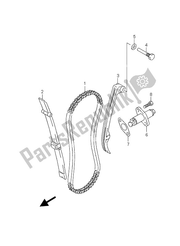 All parts for the Cam Chain of the Suzuki GZ 125 Marauder 2007