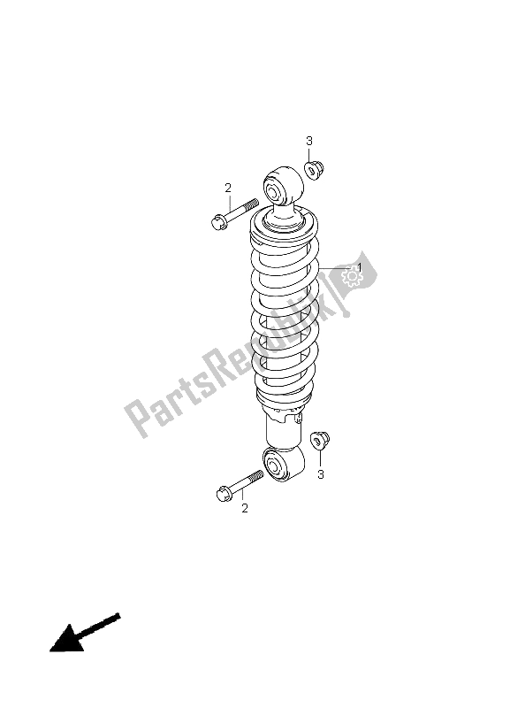 All parts for the Rear Shock Absorber of the Suzuki LT A 500 XPZ Kingquad AXI 4X4 2009