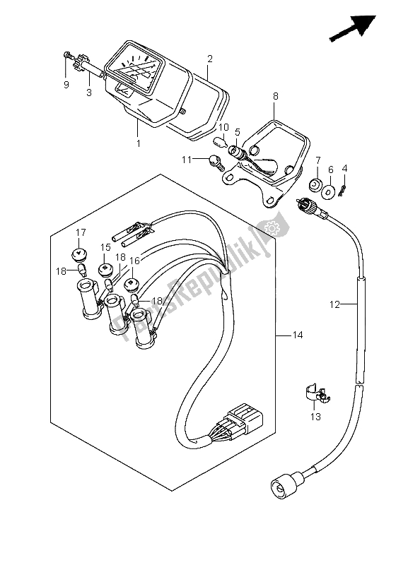 Tutte le parti per il Tachimetro del Suzuki LT A 400F Kingquad 4X4 2008